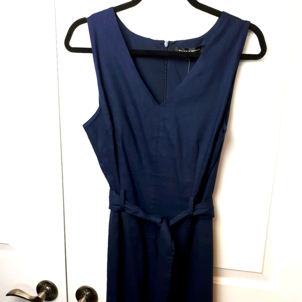 Reitmans Navy Blue Linen Blend Dress